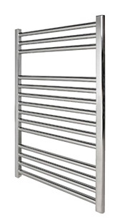 Revive Towel Rail 600 x 1600 Chrome Flat Including Solid Chrome Valves